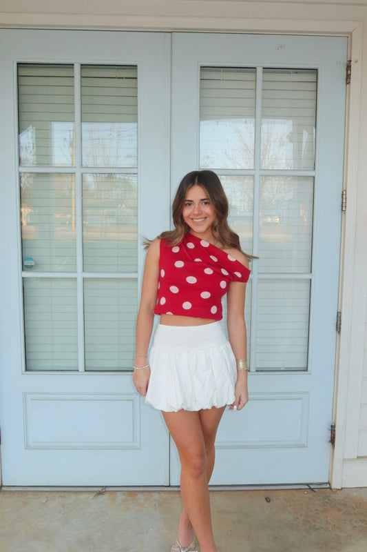 Red/Pink polka dot Top
