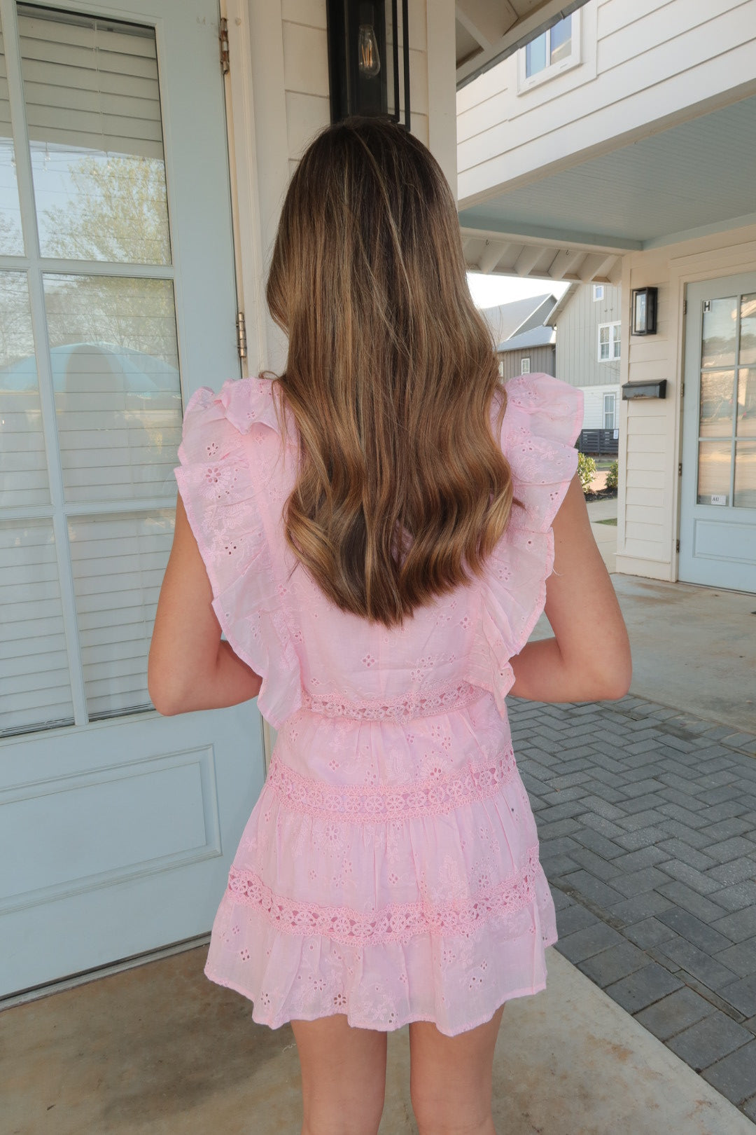 Pink Lace Two Piece Set