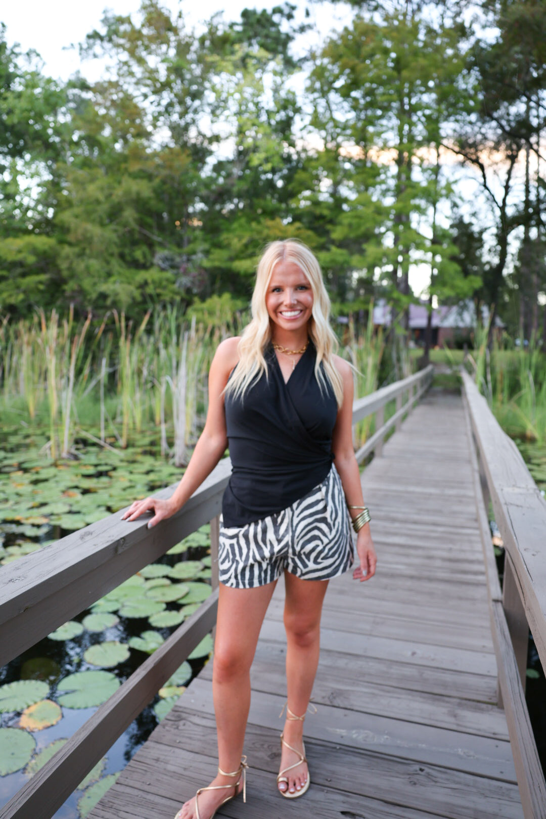 Black V-Neck Halter Top