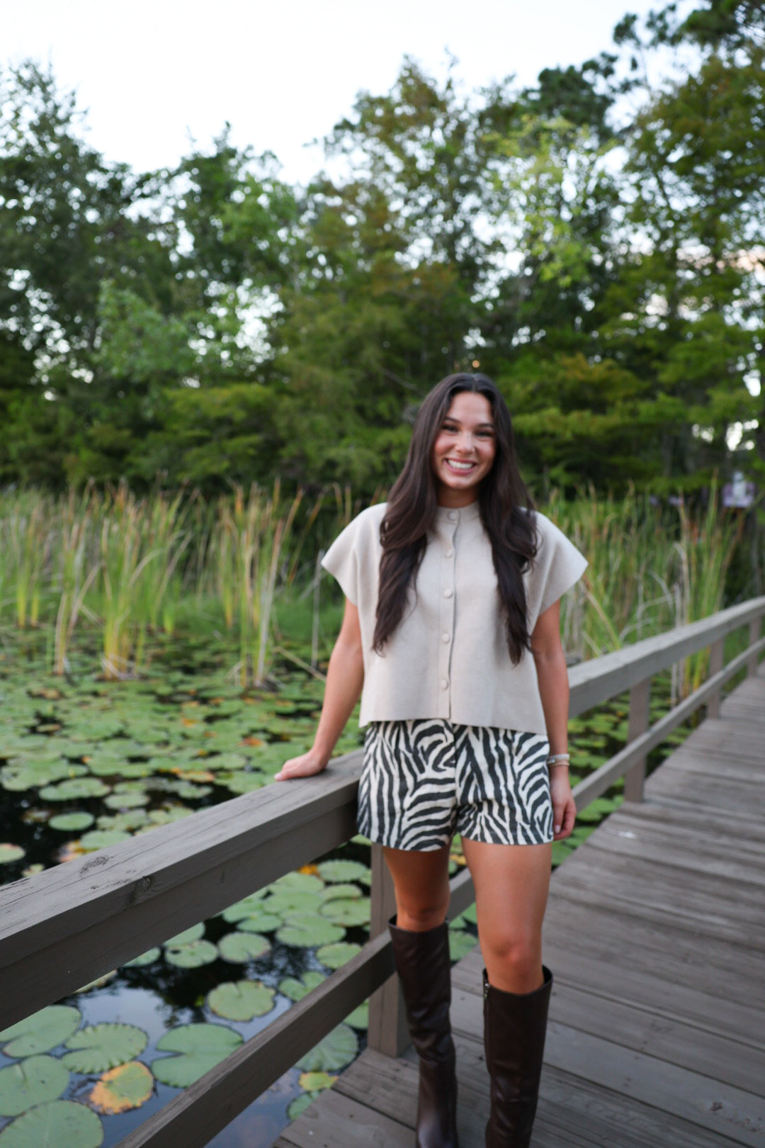 Beige Button Sweater Shirt