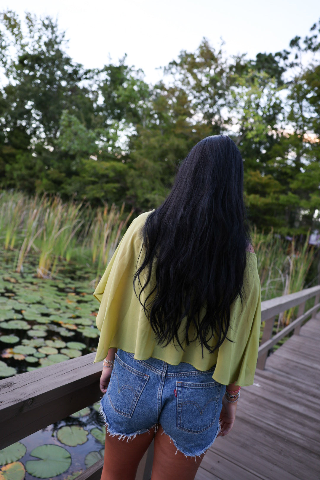 Olive Green Sheer Shawl Top
