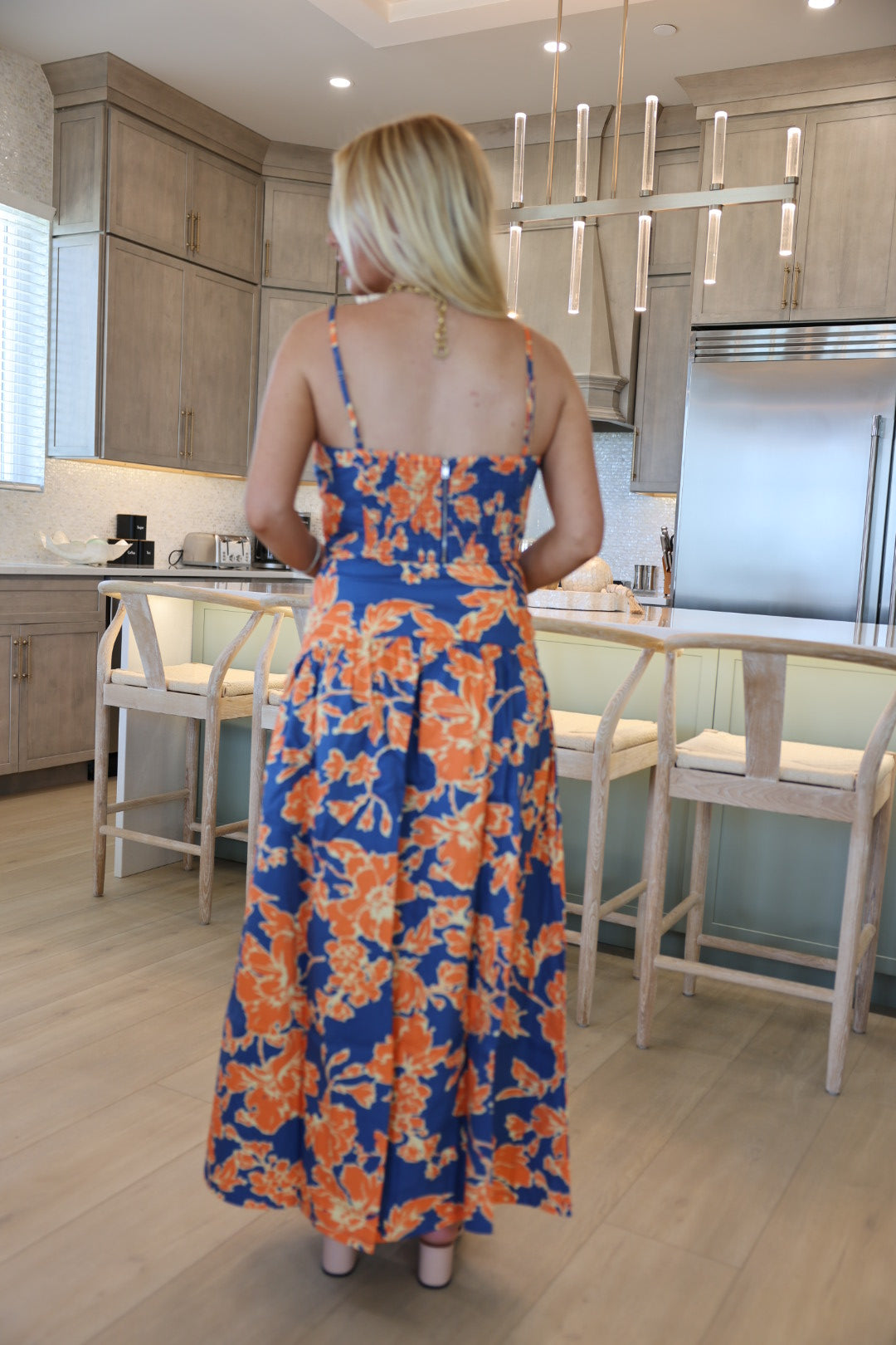 Orange and Blue Floral Set