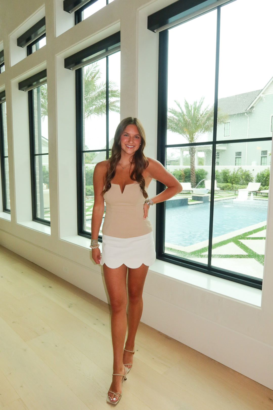 Taupe Strapless Top