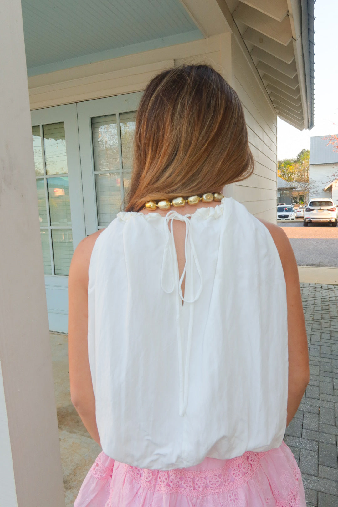 White Halter Blouse