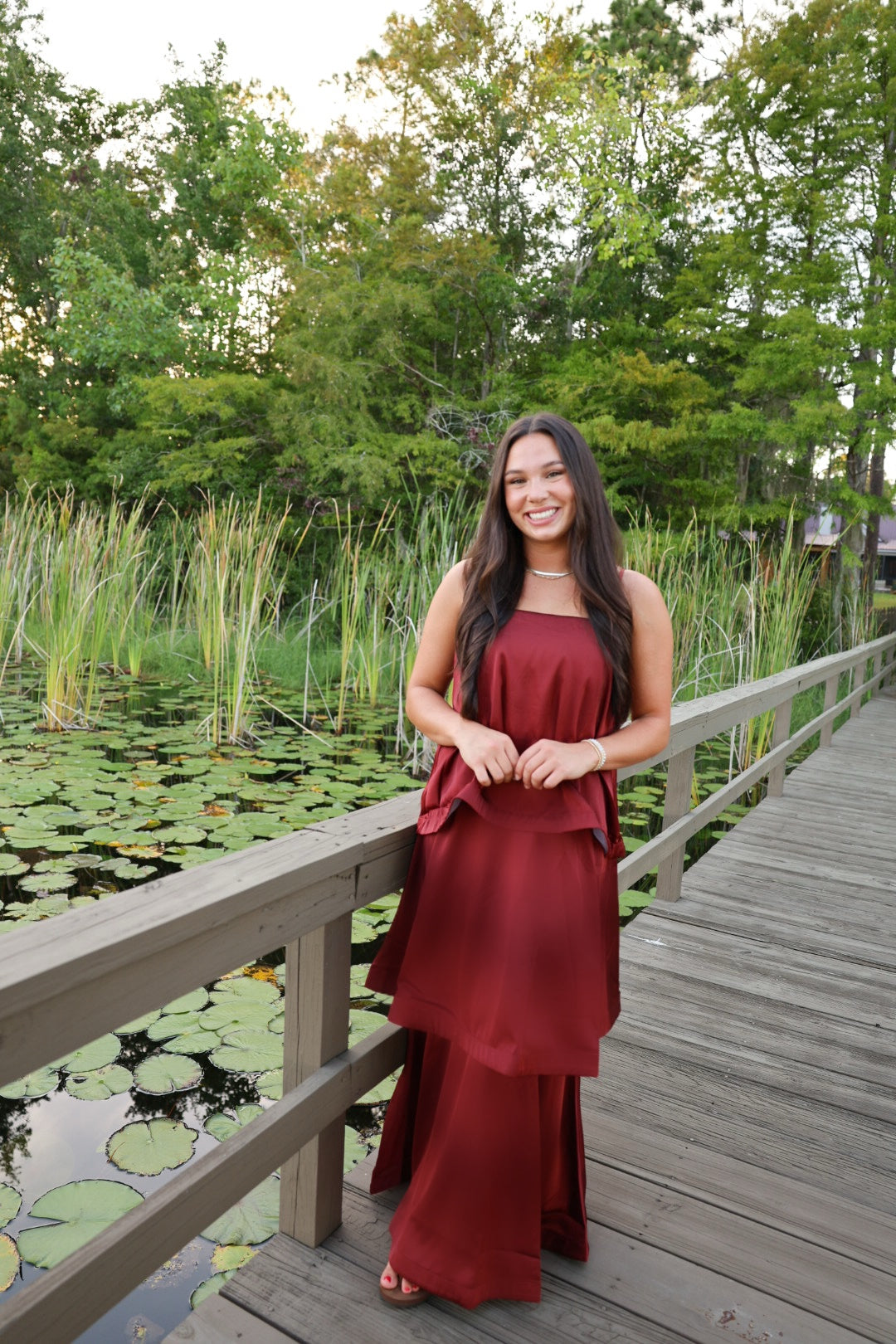 Burgundy Tiered Maxi Dress