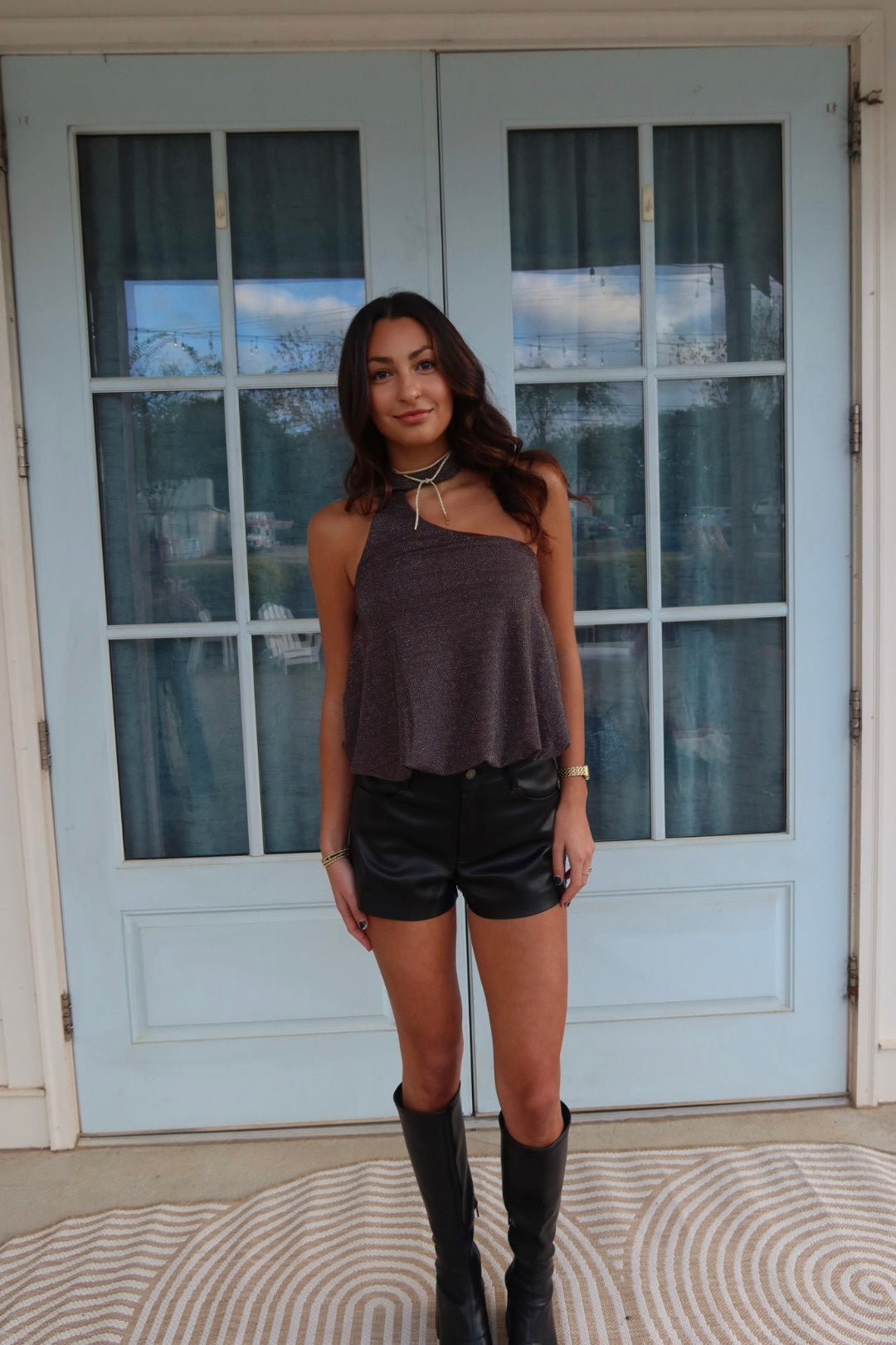 Charcoal Shimmer top